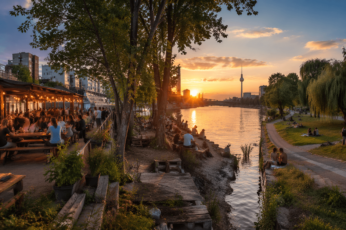 Choose your mood: lively bars, quiet banks, or parks